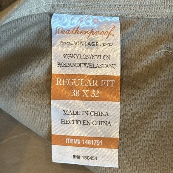 NWT Weatherproof Vintage Men's Tech Pant Tan Size 38x32 - Picture 8 of 9